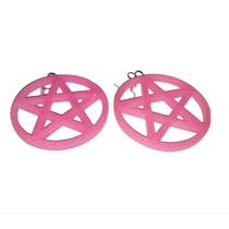 Brinco de Pentagrama 6cm Rosa Bebê em Resina - Charmoso e Estiloso Brinco de Pentagrama 6cm Rosa Bebê em Resina - Charmoso e Estiloso