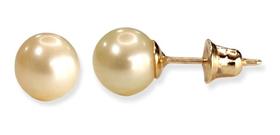 Brinco De Pérola 5mm Em Ouro 18k Natural Agua Doce Brinco De Pérola 5mm Em Ouro 18k Natural Agua Doce