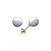 Brinco de Pérola 6mm Ouro 18K Mod 067 Brinco de Pérola 6mm Ouro 18K Mod 067
