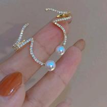 Brinco De Pérola Com Strass Folheado A Ouro 18K Antialérgico - SHPRI041
