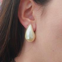 Brinco De Perola Gota G Folheado A Ouro Brinco De Perola Gota G Folheado A Ouro