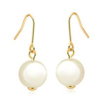 Brinco de Pérola Grande Folheado a Ouro 18k