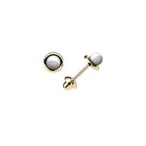 Brinco de Pérola Ninho Infantil 2,5mm Ouro 18K Mod PRL25B