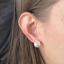 Brinco de Perola Prata 925 12mm Grande bolota banhado leve Brinco de Perola Prata 925 12mm Grande bolota banhado leve