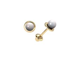 Brinco de perola roseta lisa 3.0 mm baby - 18k Brinco de perola roseta lisa 3.0 mm baby - 18k