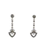 Brinco de prata 925 com marcassitas e pérolas (Modelo pino e tarraxas)