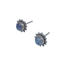 Brinco de Prata 925 com Pedra da Lua - Sol - indiano