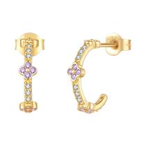 Brinco De Prata 925 Feminino Em Forma De Gota Com Design De Anel CZ, Caixa De Presente Elegante,