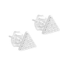 Brinco De Prata 925 Feminino Formato Geométrico Triângulo