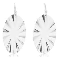 Brinco De Prata 925 Legítima Oval 3cm Martelado Folha Geométrica Feminino Brinco De Prata 925 Legítima Oval 3cm Martelado Folha Geométrica Feminino
