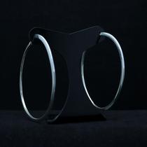 Brinco de prata argola achatada 7mm