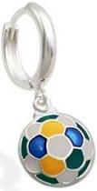 Brinco De Prata Argolinha Bola Cores Da Bandeira Brinco De Prata Argolinha Bola Cores Da Bandeira