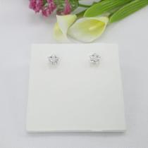 Brinco De Prata Com Pedra De Zirconia Em Forma De Estrela Bijou Art
