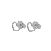 Brinco de Prata Coração Clean 7x6mm