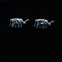 Brinco de prata elefante abalone