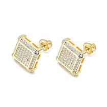 Brinco de prata esterlina 925 banhado a ouro 18K para homens e mulheres Brinco de prata esterlina 925 banhado a ouro 18K para homens e mulheres