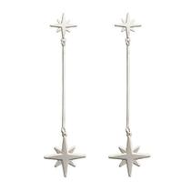 Brinco De Prata Estrela Lisa 12mm Com Palito Com Estrela Lisa 18mm