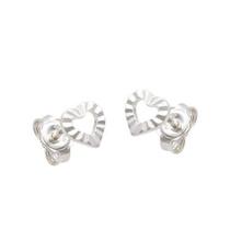 Brinco De Prata Fixo Coração Mini Vado Diamantado