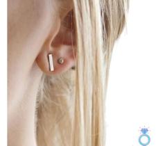 Brinco De Prata Geométrico Palito Liso 925 Tendência Brinco De Prata Geométrico Palito Liso 925 Tendência