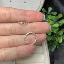 Brinco de Prata legítima 925 Argola Torcida 1,5cm delicado
