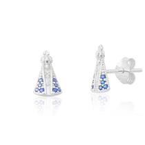 Brinco de Prata Nossa Senhora Aparecida Safiras Brinco de Prata Nossa Senhora Aparecida Safiras