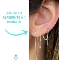 Brinco De Prata Pendurado Corrente Palito 925 Barato