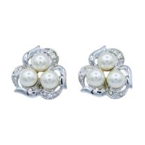 Brinco de Pressão Strass e Pérola Semijoia Akasaki BC1097