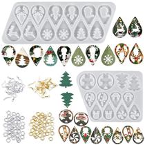 Brinco de resina: molde DIY, tema de Natal com conjunto de acessórios Brinco de resina: molde DIY, tema de Natal com conjunto de acessórios