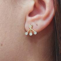 Brinco de zirconia delicado folheado a ouro antialergico