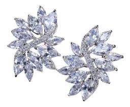 Brinco De Zirconia Noiva Festa Madrinha Casamento Prata Fixo Brinco De Zirconia Noiva Festa Madrinha Casamento Prata Fixo