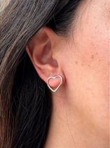 Brinco Delicate Heart - Banhado a Ródio