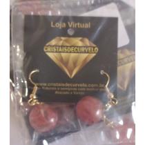 Brinco Disco Pedra Cherry Rosa Montagem Pino Anzol Banho Ouro Brinco Disco Pedra Cherry Rosa Montagem Pino Anzol Banho Ouro