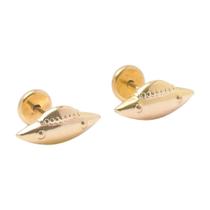 Brinco Disco Voador Folheado a Ouro para Bebês e Crianças