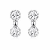 Brinco dois Pontos de Luz zircônia Feminino Folheado a ouro ou Prata Brinco dois Pontos de Luz zircônia Feminino Folheado a ouro ou Prata