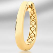 Brinco dourado Argola feminino Oval Ouro Zarpellon Brinco dourado Argola feminino Oval Ouro Zarpellon