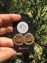 Brinco Dourado Arvore com Frase - Natii Store