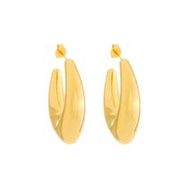 Brinco Dourado Concha Orgânico Brinco Dourado Concha Orgânico