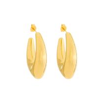 Brinco Dourado Concha Orgânico Brinco Dourado Concha Orgânico