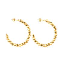 Brinco Dourado de Argola Cravejado de Bolas Brinco Dourado de Argola Cravejado de Bolas