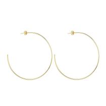 Brinco Dourado De Argola Fina Lisa Grande