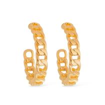 Brinco Dourado De Argola Formato Corrente Médio