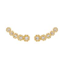 Brinco Dourado Ear Cuff 5 Pedras Zircônia Brinco Dourado Ear Cuff 5 Pedras Zircônia