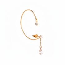 Brinco Dourado Ear Cuff Duo Zirc Gota