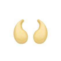 Brinco Dourado Gota Curvada Média