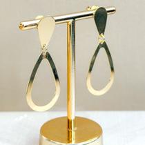 Brinco Dourado Gota Vazada Ester