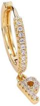 Brinco Dourado Inicial Alfabeto Letra E Argola Strass S1635