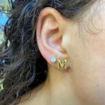 Brinco Dourado Inicial Letra Nome