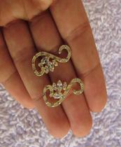 Brinco Dourado Noiva Pedra Zirconia Verde Azul Preto Festa Brinco Dourado Noiva Pedra Zirconia Verde Azul Preto Festa