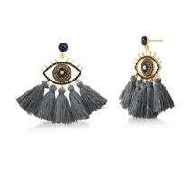 Brinco Dourado Tassel De Olho Grego