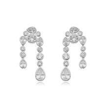 Brinco Drop Shine Power com Zircônia Banhado a Ródio